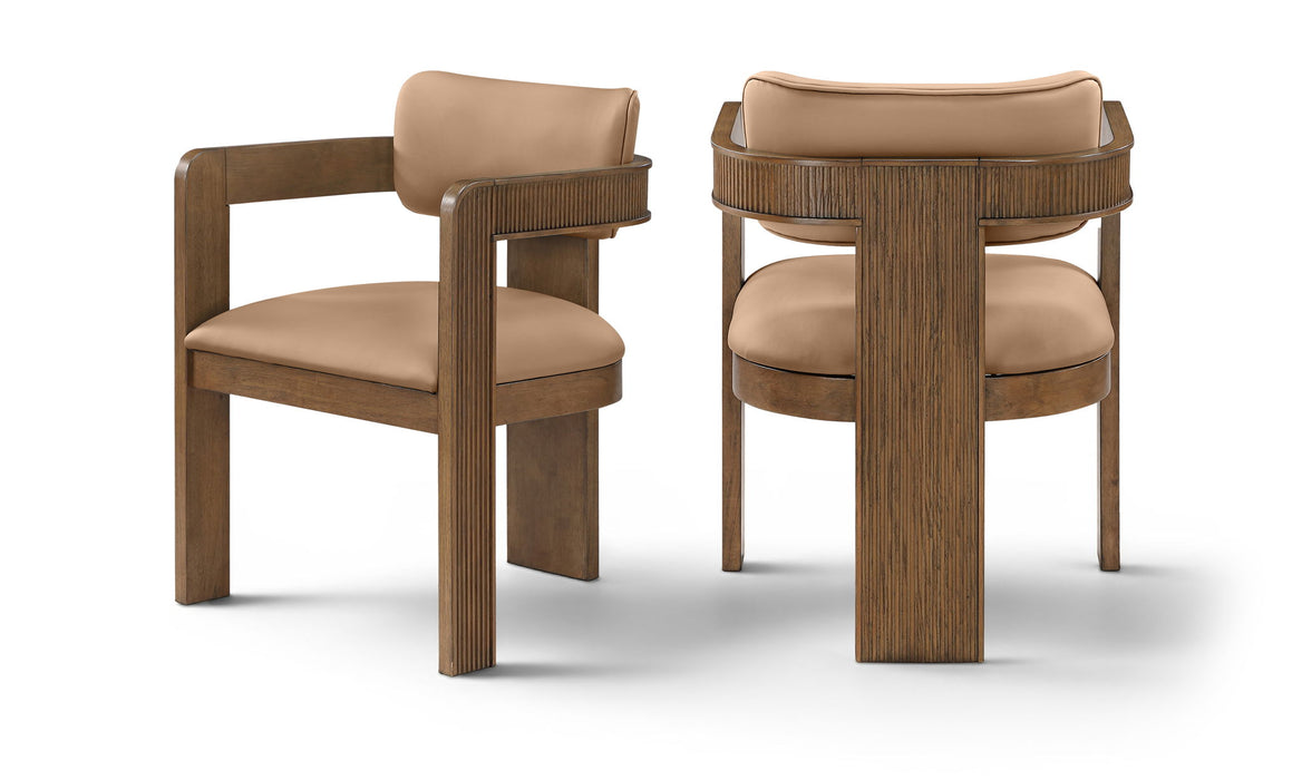 Sacha - Vegan Leather Upholstered Dining Chair With Brown Base (Set of 2) Meridian Furniture