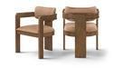 Sacha - Vegan Leather Upholstered Dining Chair With Brown Base (Set of 2) Meridian Furniture
