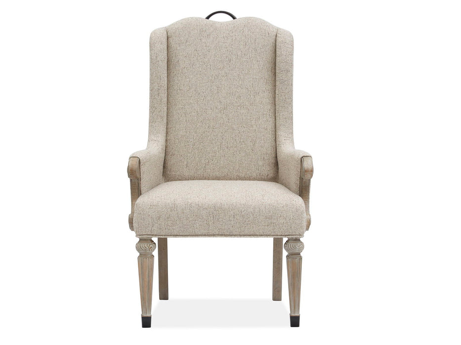 Marisol - Upholstered Host Arm Chair (Set of 2) - Fawn Magnussen Furniture