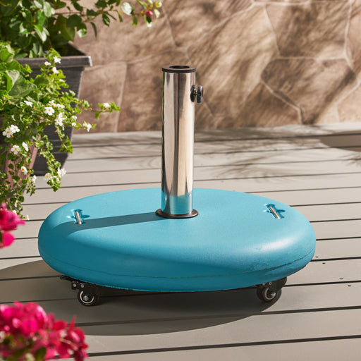 Wheelie - Round Umbrella Base With Stainless Steel Holder Noble House