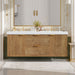 Double Sink Bathroom Vanity Soft Close Doors, Divided Drawers, Wall Mounted - Wood Hearth and Haven
