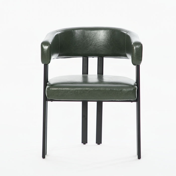 Modern Dining Upholstered Barrel Chair With Curved Back And Armrests Home Essentials