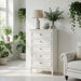 5 Drawer Tall Wide Chest Of Drawers - White Home Essentials