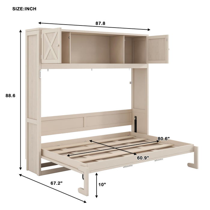 Rustic Casual Murphy Bed With Storage Cabinets Hearth and Haven