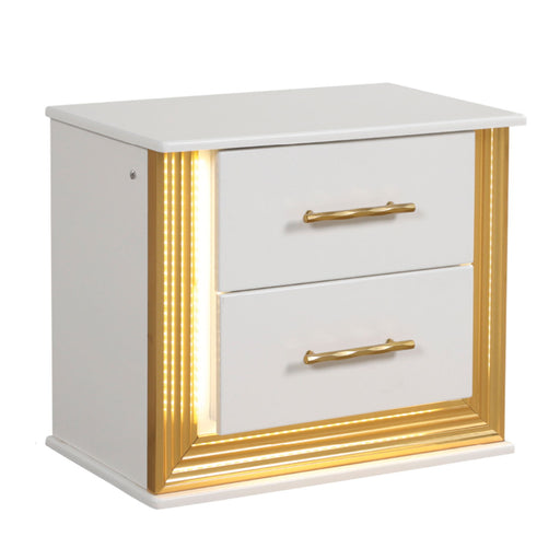 Obsession - 2 Drawer LED Nightstand - White Matrix Furniture Group