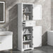 Tall Freestanding Bathroom Storage Cabinet With Drawer And Adjustable Shelf Hearth and Haven