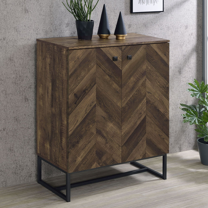 Sager - 4 Shelf Accent Cabinet - Oak Furniture Max