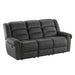 Reclining Sofa - Gray - Faux Leather Emerald Home