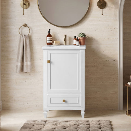 Freestanding Bathroom Vanity With Sink, Soft Closing Door, Drawer Storage - White Hearth and Haven