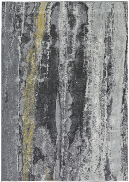 Abstract Stain Resistant Area Rug - Gray And Black - 2' X 3'