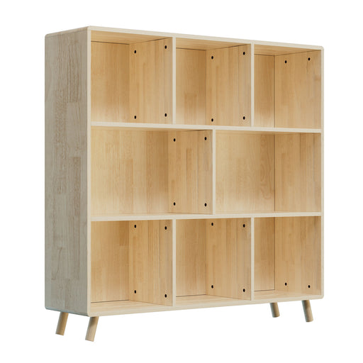 8 Compartment Storage Cabinet With Fixed Shelves For Books - Wood Home Essentials