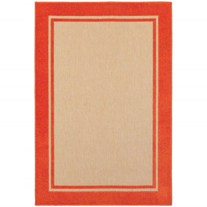 2' X 3' Stain Resistant Indoor / Outdoor Area Rug - Orange