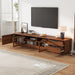 TV Stand With 2 Drawers, Doors & Cable Management, Soft Closing Hinges - Walnut Hearth and Haven