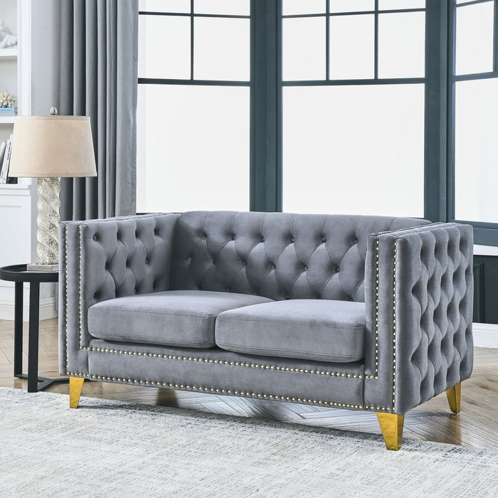 Modern Sofa With Button Tufting, Upholstered Couch For Living Room Home Essentials