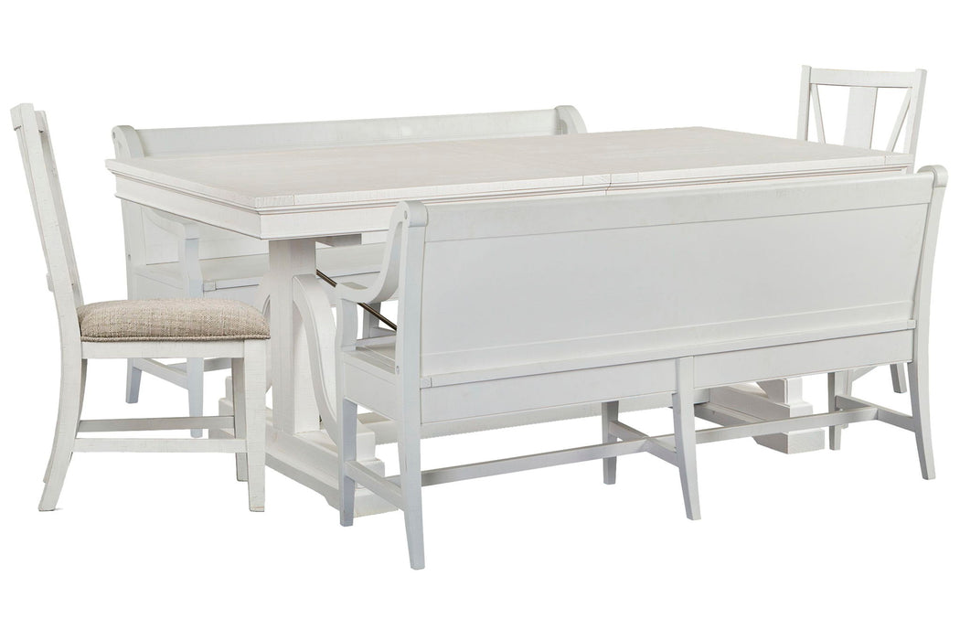 Heron Cove - Extendable Trestle Dining Table Set Magnussen Furniture