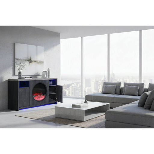 Nancy - Entertainment Unit With Bluetooth Speaker And LED Lighting - Gray Global Furniture USA