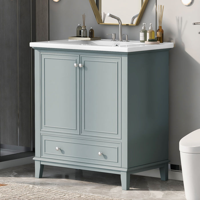 Modern Bathroom Vanity With Sink Combo, Doors And Drawer Hearth and Haven