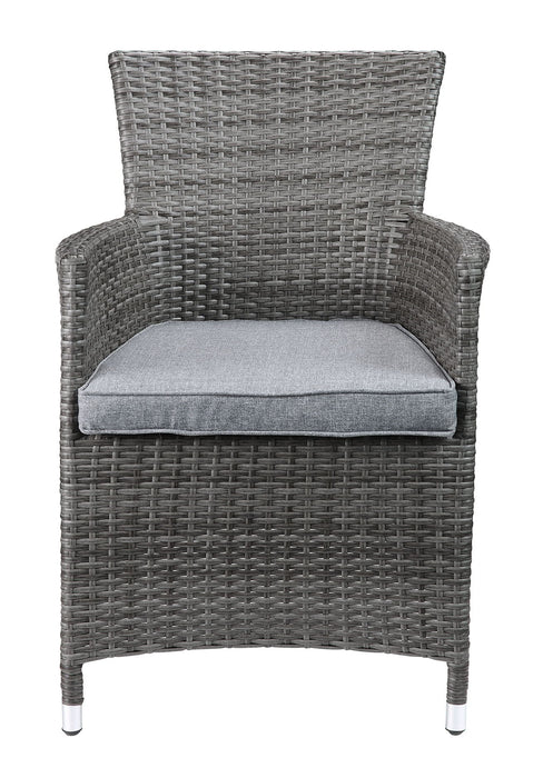 Updated Modern 3 Piece Highback Wicker Patio Set - Gray