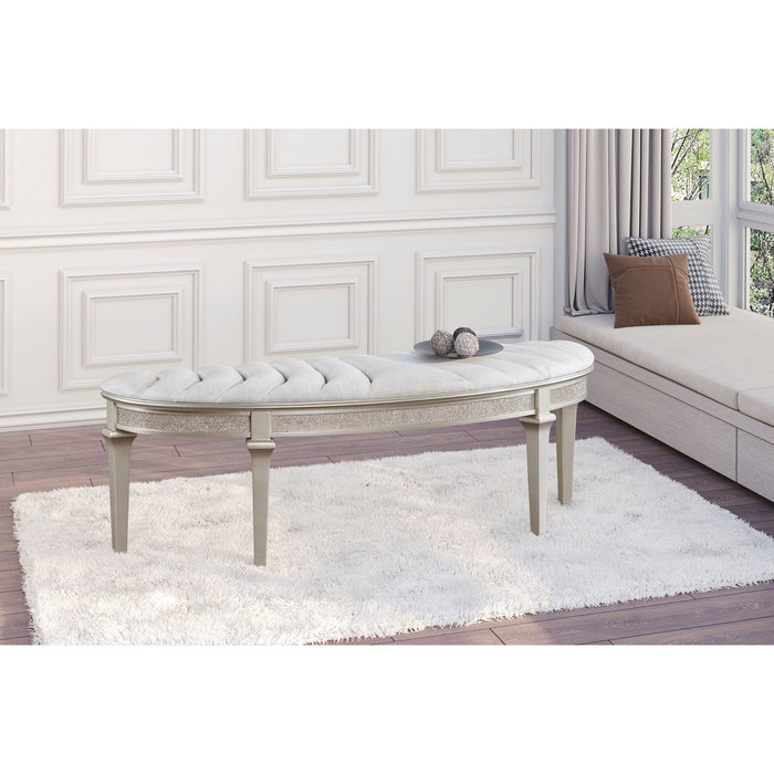 Colwood - Upholstered Curved With Channel Tufting And Slender Tapered Legs - Silver Gray Furniture Max