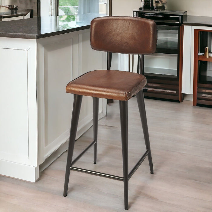 39" Iron Bar Chair - Brown / Black