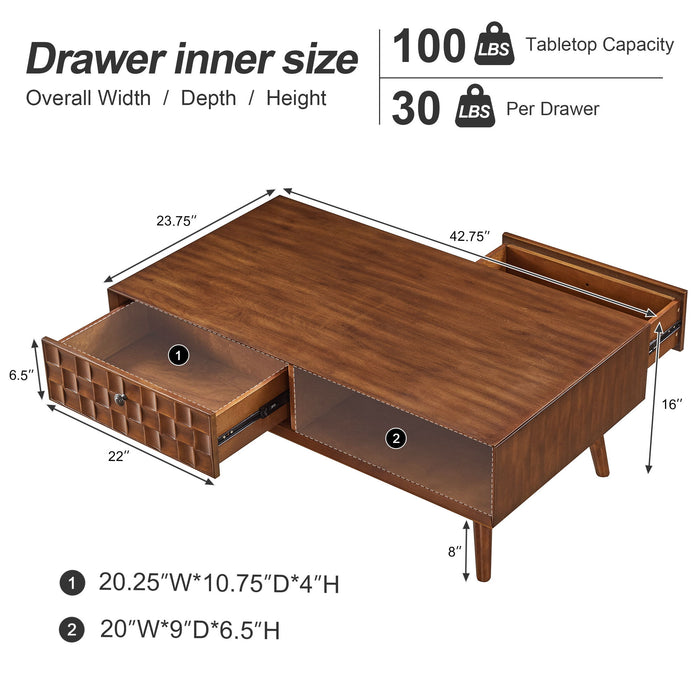 Coffee Table With Hidden Drawer And Open Shelf Home Essentials