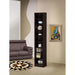 Rectangular Bookcase Tall Slim Storage With 9 Shelves - Brown Furniture Max