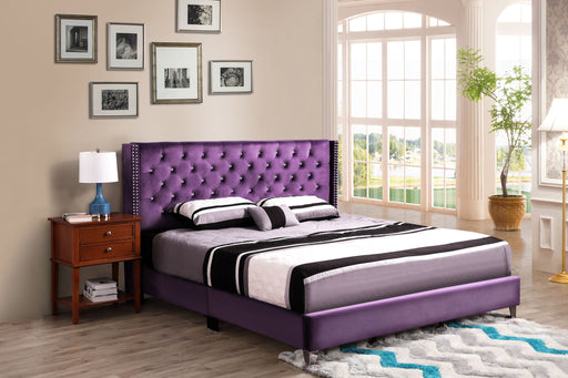 Upholstered Nailhead Trim Chic Bed Glory Furniture
