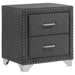 Upholstered 2 Drawer Nightstand With Accents Furniture Max