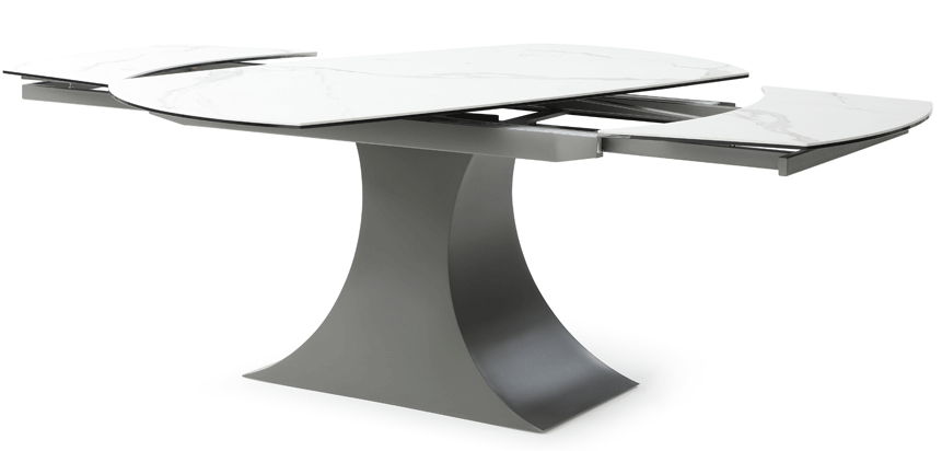 9035 - Marble Dining Table - White / Dark Gray Extravaganza Collection
