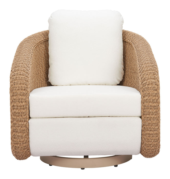 Solara - Outdoor Swivel Chair - Ivory Zuo Modern