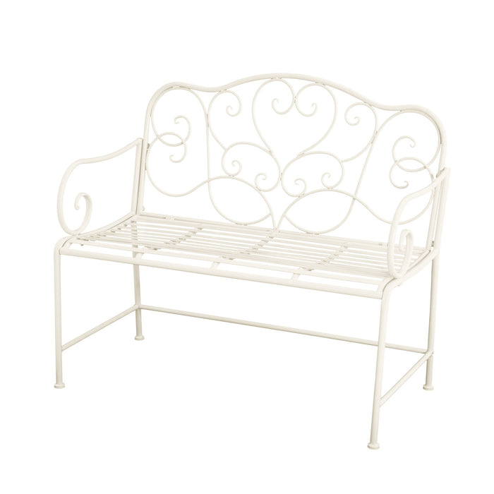 Sunnydaze - Outdoor Garden Bench - Matte White Noble House