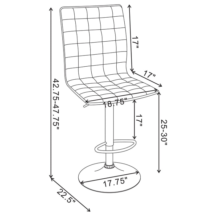 Waffle - Adjustable Bar Stool (Set of 2) - Black Furniture Max