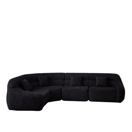 Luxury Curved Corner Sectional Sofa With 4 Pillows Home Essentials