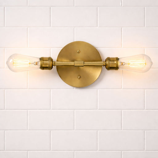 Reverie - Double Lights Bathroom Wall Sconce Over Mirror - Clear / Gold Ashcroft Furniture