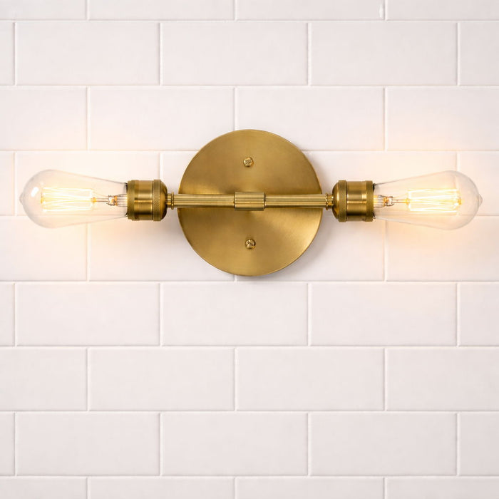 Reverie - Double Lights Bathroom Wall Sconce Over Mirror - Clear / Gold Ashcroft Furniture
