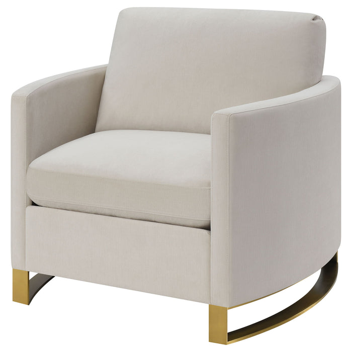 Rufo - Upholstered Curved Track Arm Chair - Beige Furniture Max