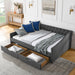 Upholstered Tufted Daybed With Drawers, Waved Arms Home Essentials