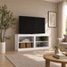 TV Stand For TVs Up To 50" With Open Shelves And Cable Management Home Essentials