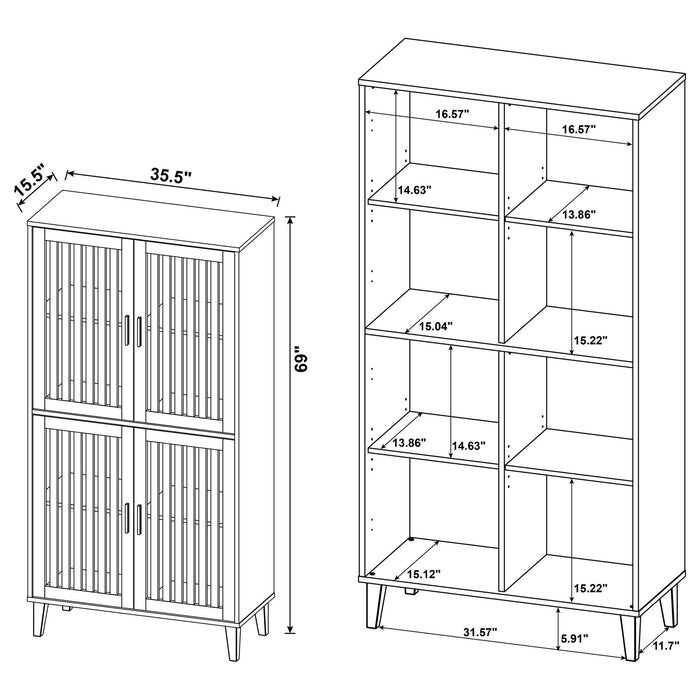 Sakai - 4 Door Tall Accent Cabinet With Slatted Doors - Brown Furniture Max