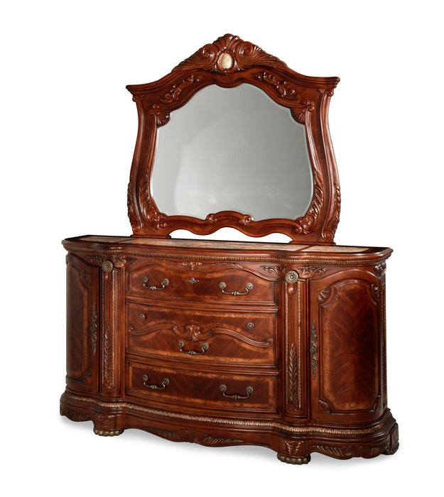 Cortina - Dresser & Mirror - Honey Walnut Michael Amini
