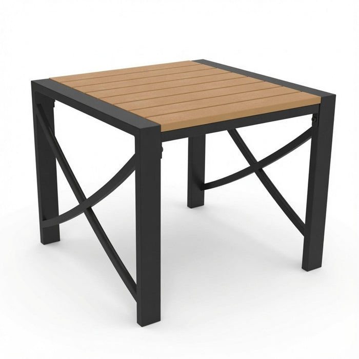 Square Outdoor Patio End Table - Black Home Essentials