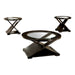 Coffee Table With Cross Design Base, Beveled Glass Top - Espresso Home Essentials
