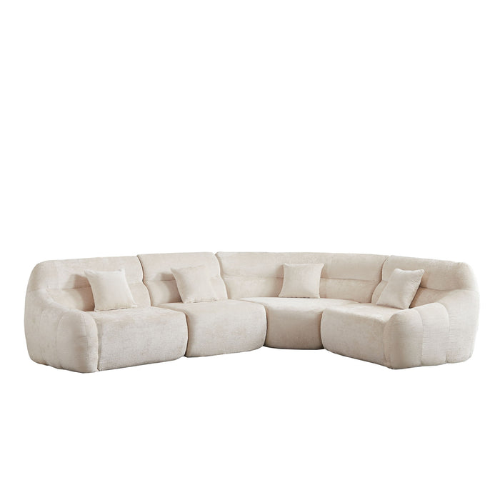 Luxury Curved Corner Sectional Sofa With 4 Pillows Home Essentials