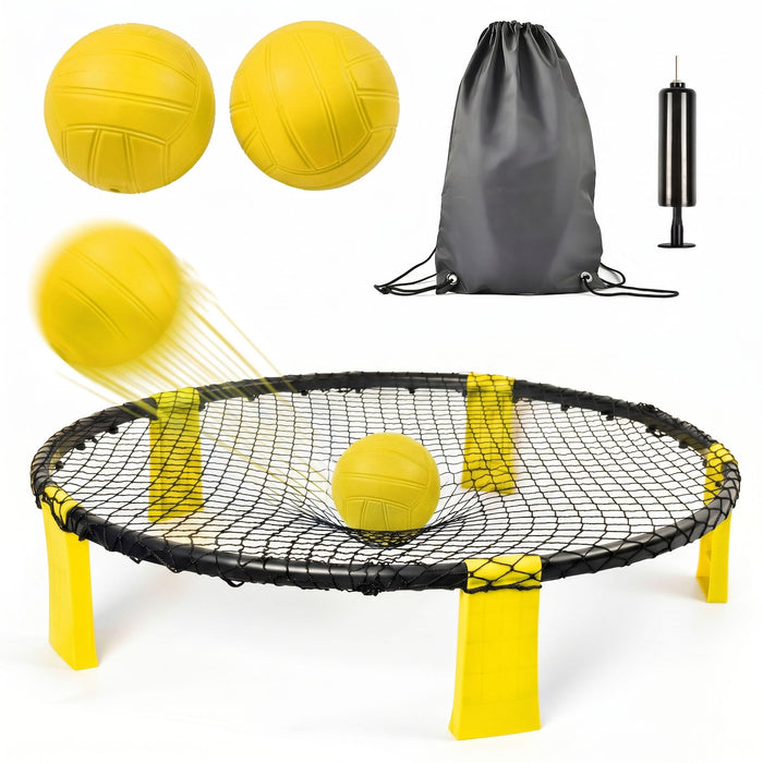 Outdoor Roundnet Game Set With 2 Balls, Sturdy Net And Carry Bag Daily Nest