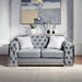 2 Seater Loveseat Sofa With Button Tufted Diamond Grid & 2 Pillows For Living Room Home Essentials