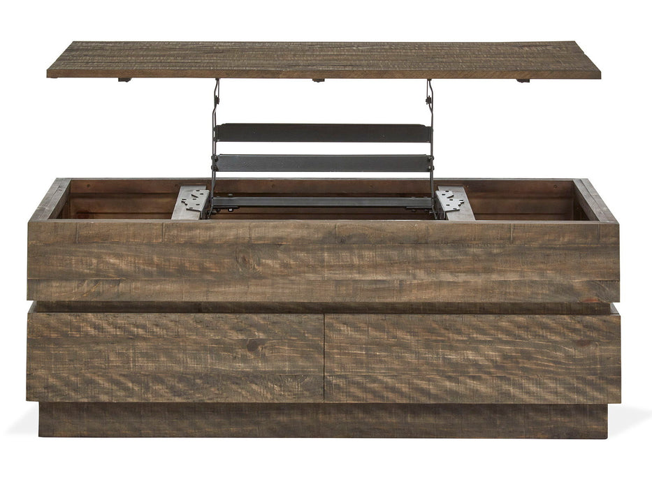 Baisden - Lift Top Storage Cocktail Table With Casters - Tobacco Magnussen Furniture