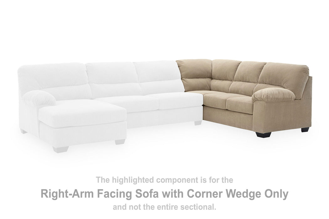 SimpleJoy - RAF Sofa With Corner Wedge - Sand Signature Design by Ashley®