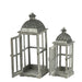 Wooden Candle Lantern Decorative, Hurricane Lantern Holder Decor For Indoor Outdoor, Home Garden Wedding - Gray Daily Nest