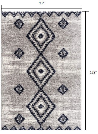 8' x 11' Boho Chic Area Rug - Gray And Navy
