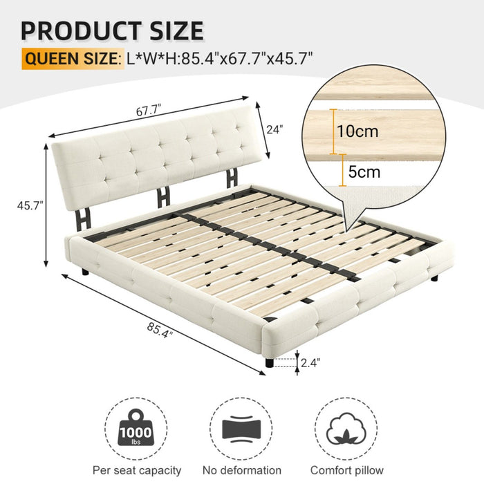 Tufted Headboard With Extra-Large Ultra-Soft Cloud Pillow Design Home Essentials
